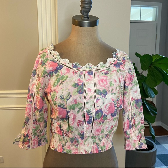 LoveShackFancy KARSTEN top, balloon sleeves, size XL, NWT - Picture 2 of 9